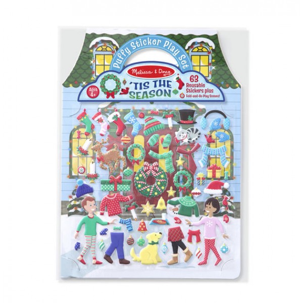 

Объемные многоразовые наклейки Зимние забавы Puffy Stickers 'Tis the Season Melissa & Doug