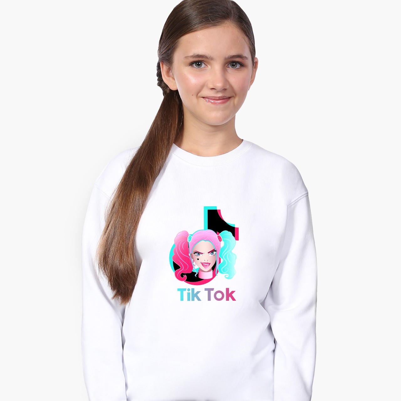 

Свитшот для девочек ТикТок (TikTok Harley Quinn) (9509-1646) 122-128 см Белый