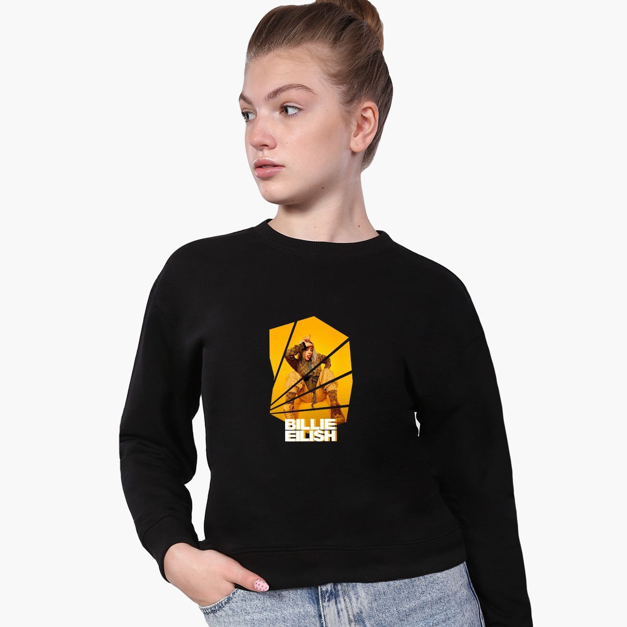 

Свитшот для девочек Билли Айлиш (Billie Eilish) (9509-1216) 146-152 см Черный