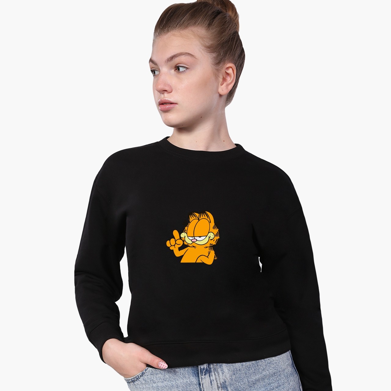 

Свитшот для девочек Гарфилд (Garfield) (9509-1945) 122-128 см Черный