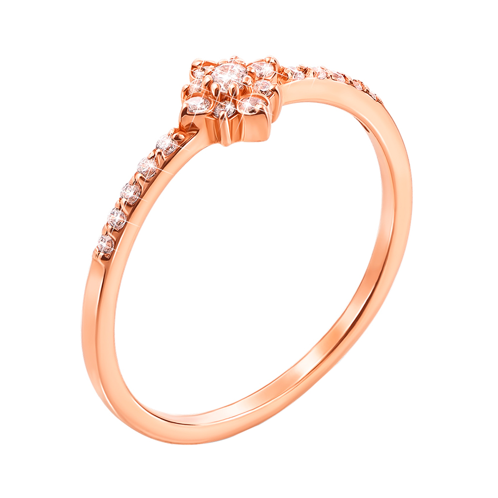 

Золотое кольцо Лика в красном цвете с фианитами 000130257 17 размера