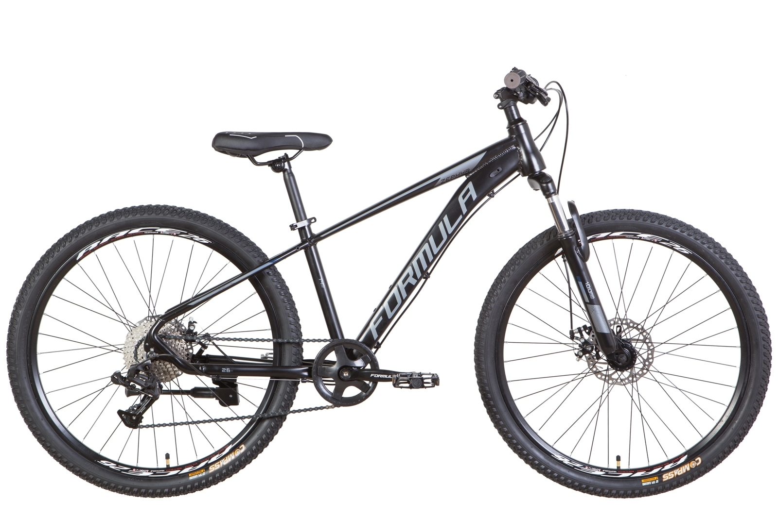 

Велосипед AL 26" FORMULA ZEPHYR AM 3.0 DD рама 14" темно-серебристый/черный (OPS-FR-26-590)