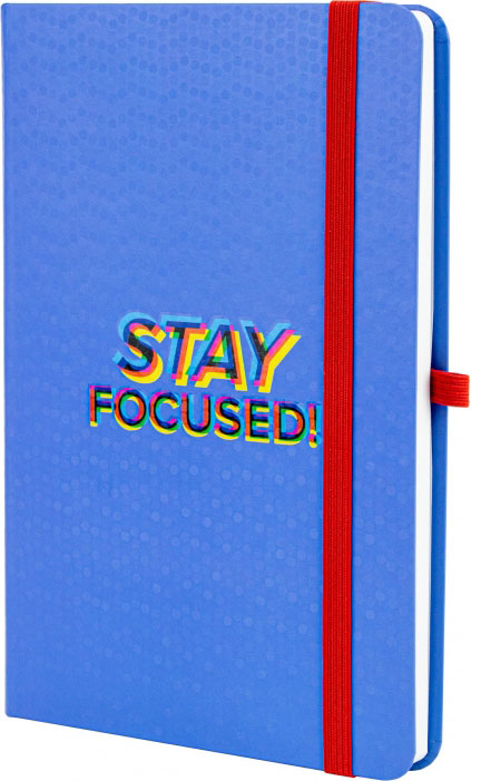 

Деловая записная книжка Optima Stay Focused A5 твердая бумажная обложка белый блок линия Фиолетовый (O20812-38)