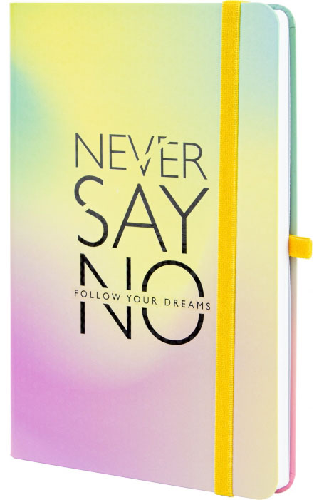 

Деловая записная книжка Optima Never Say NO A5 твердая бумажная обложка белый блок линия (O20812-41)