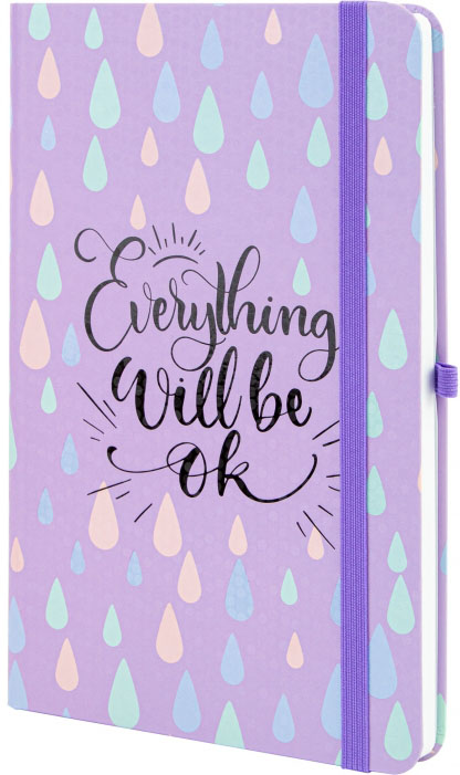 

Деловая записная книжка Optima Everything OK A5 твердая бумажная обложка белый блок линия Сиреневый (O20812-42)