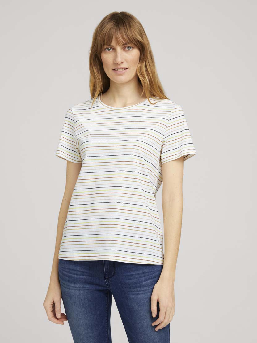 

Футболка Tom Tailor 1025850 multicolor horizontal stripe XXXL белый