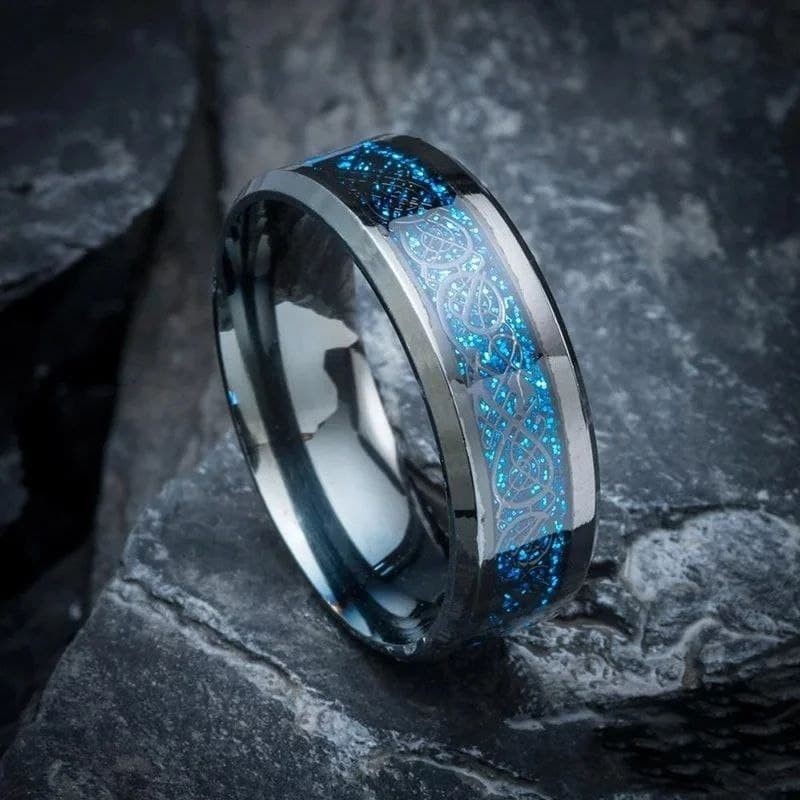 

Кольцо Stainless Steel с драконом 8 мм 16 Черное