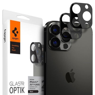 

Стекло защитное Spigen Apple Iphone 13 Pro Max/13 Pro Camera tR Optik, Black (2P)