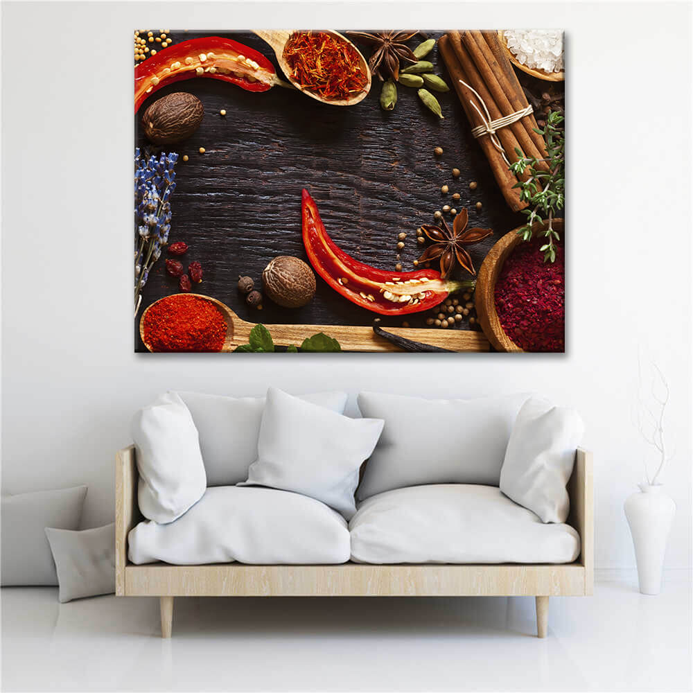 

Картина на холсте Для кухни Spices 90х120 см.