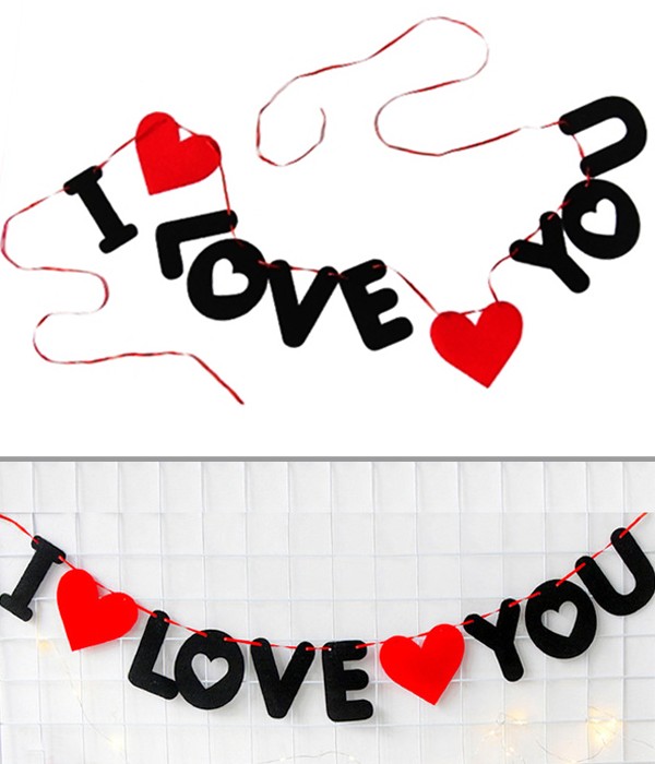 

Гирлянда из фетра на День Святого Валентина Happy Moments "I love you" (VD-347)