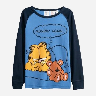 

Футболка с длинным рукавом пижамная H&M 0485692-7 146-152 см Голубая (СА2000000896854)