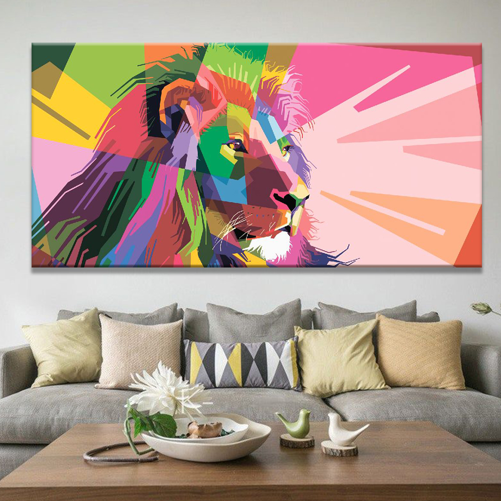 

Картина на холсте Животные Lion Mozaika 50х100 см.