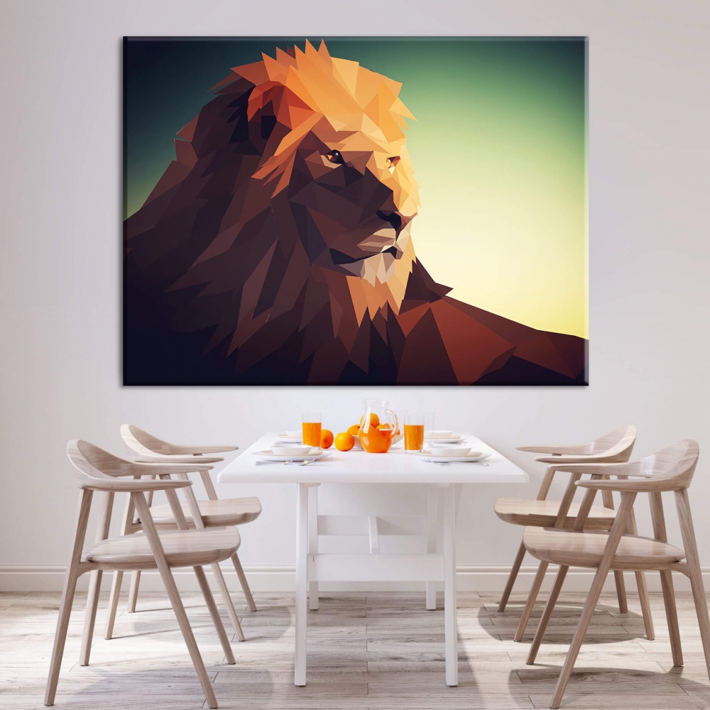 

Картина на холсте Животные Geometric Lion 75х100 см.
