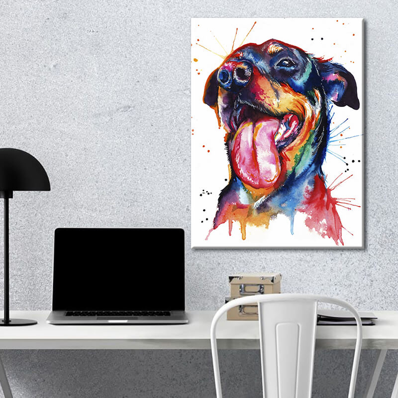 

Картина на холсте Животные Watercolor Rottweiler 90х120 см.