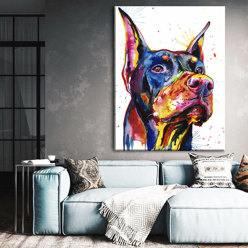 

Картина на холсте Животные Watercolor Dobermann 45х60 см.