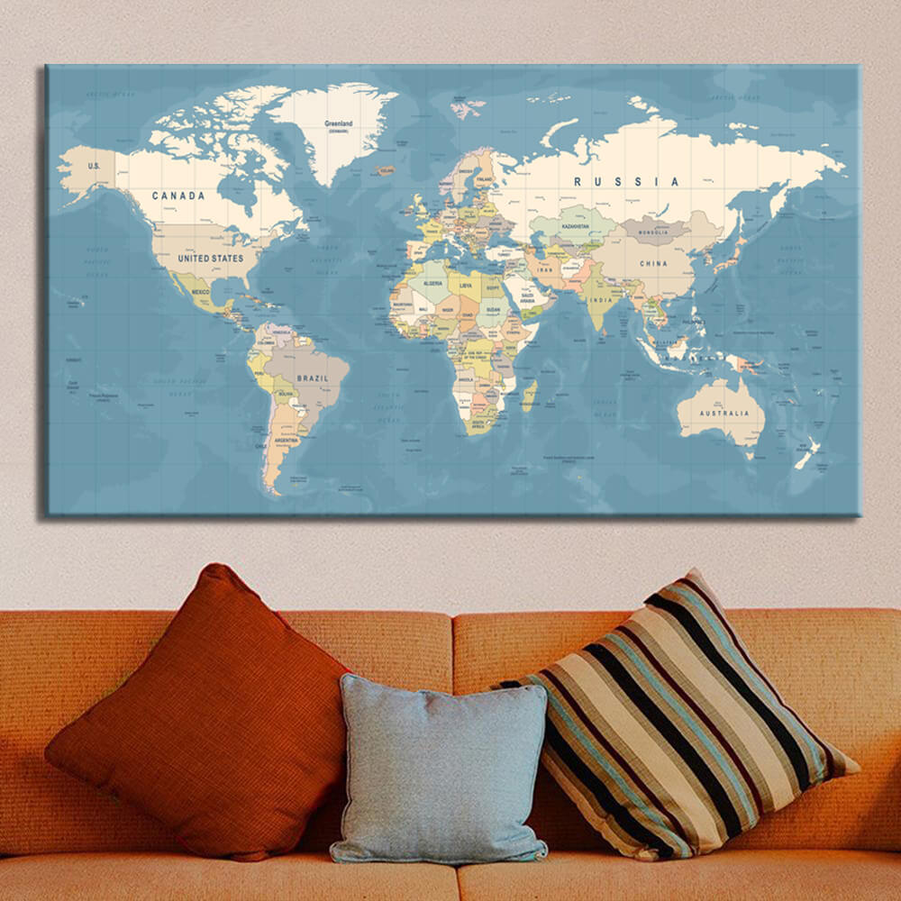 

Картина на холсте Путешествия World map 60х120 см.