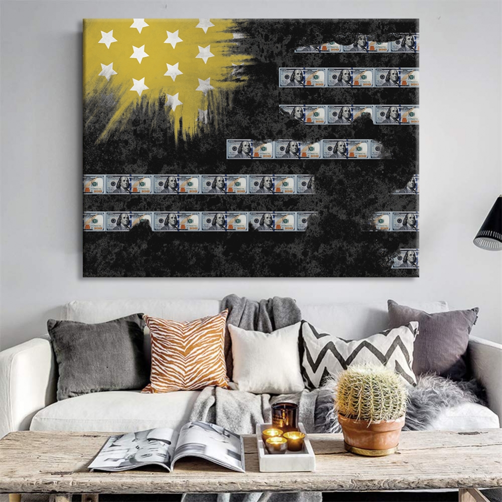 

Картина на холсте Деньги Money Flag 45х60 см.