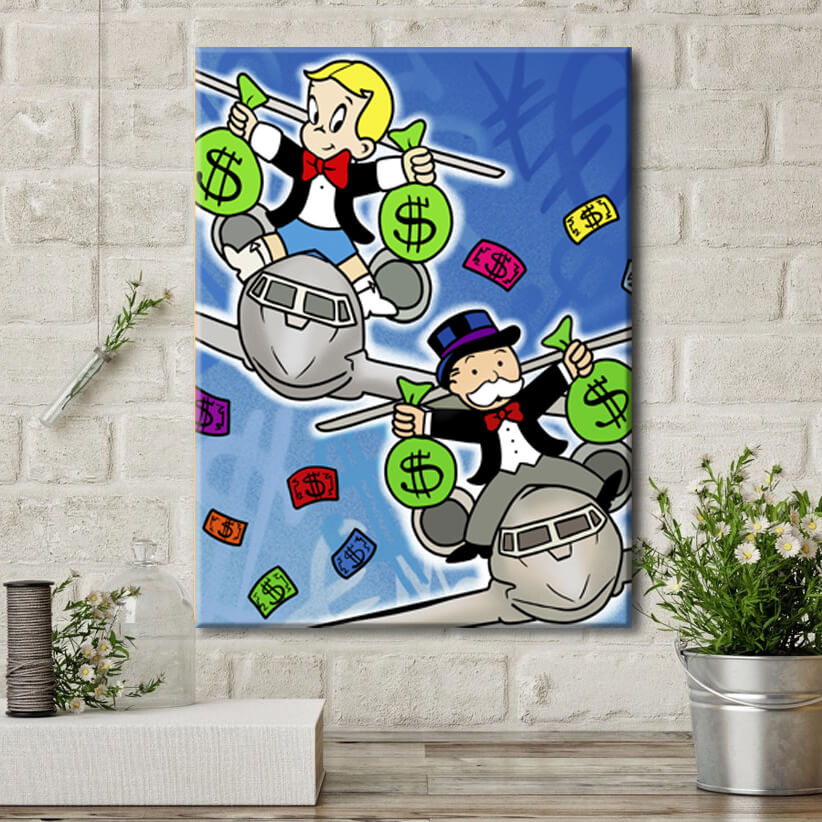 

Картина на холсте Деньги Money plane 90х120 см.