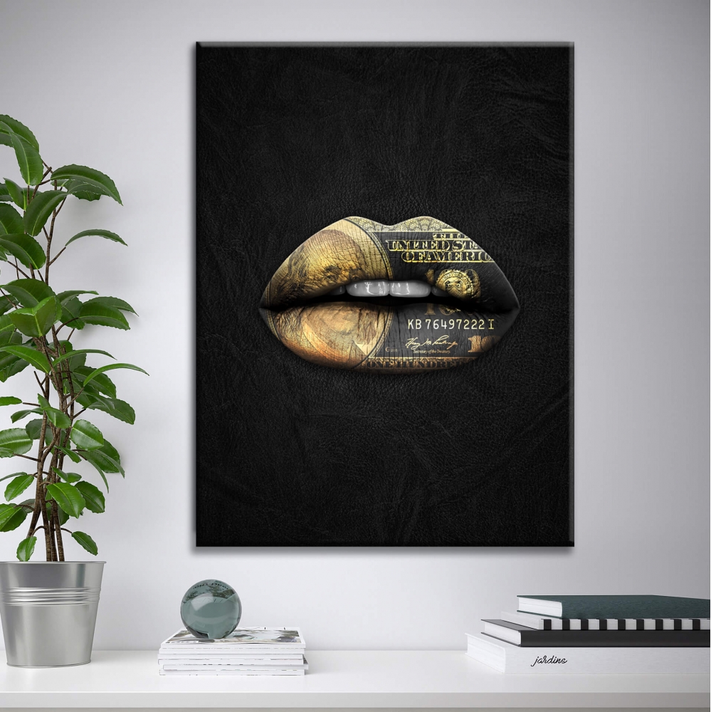 

Картина на холсте Деньги Golden Lips 90х120 см.