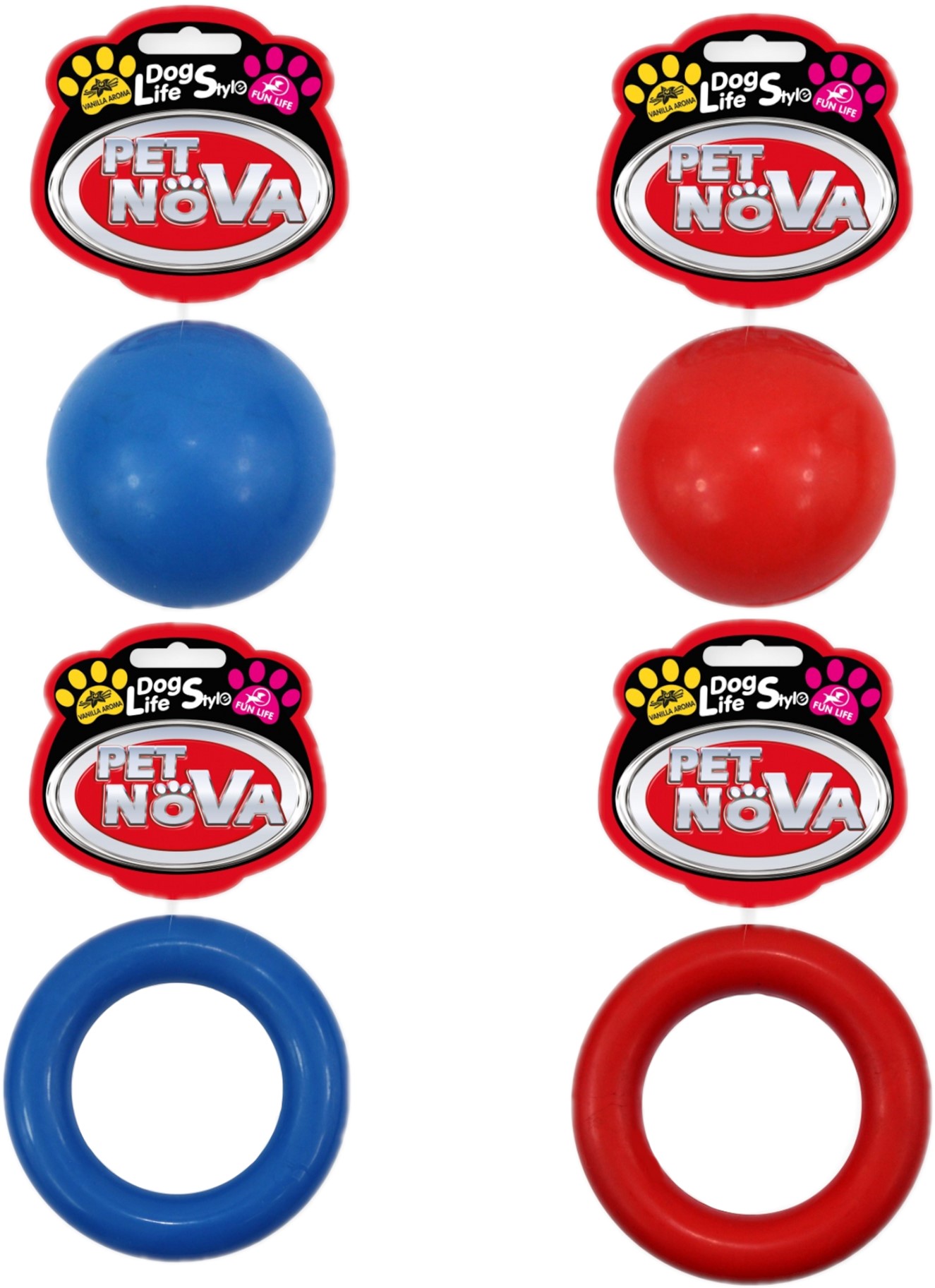 

Набор игрушек для собак Pet Nova Мячи и кольца (RUB-RINGBALL)
