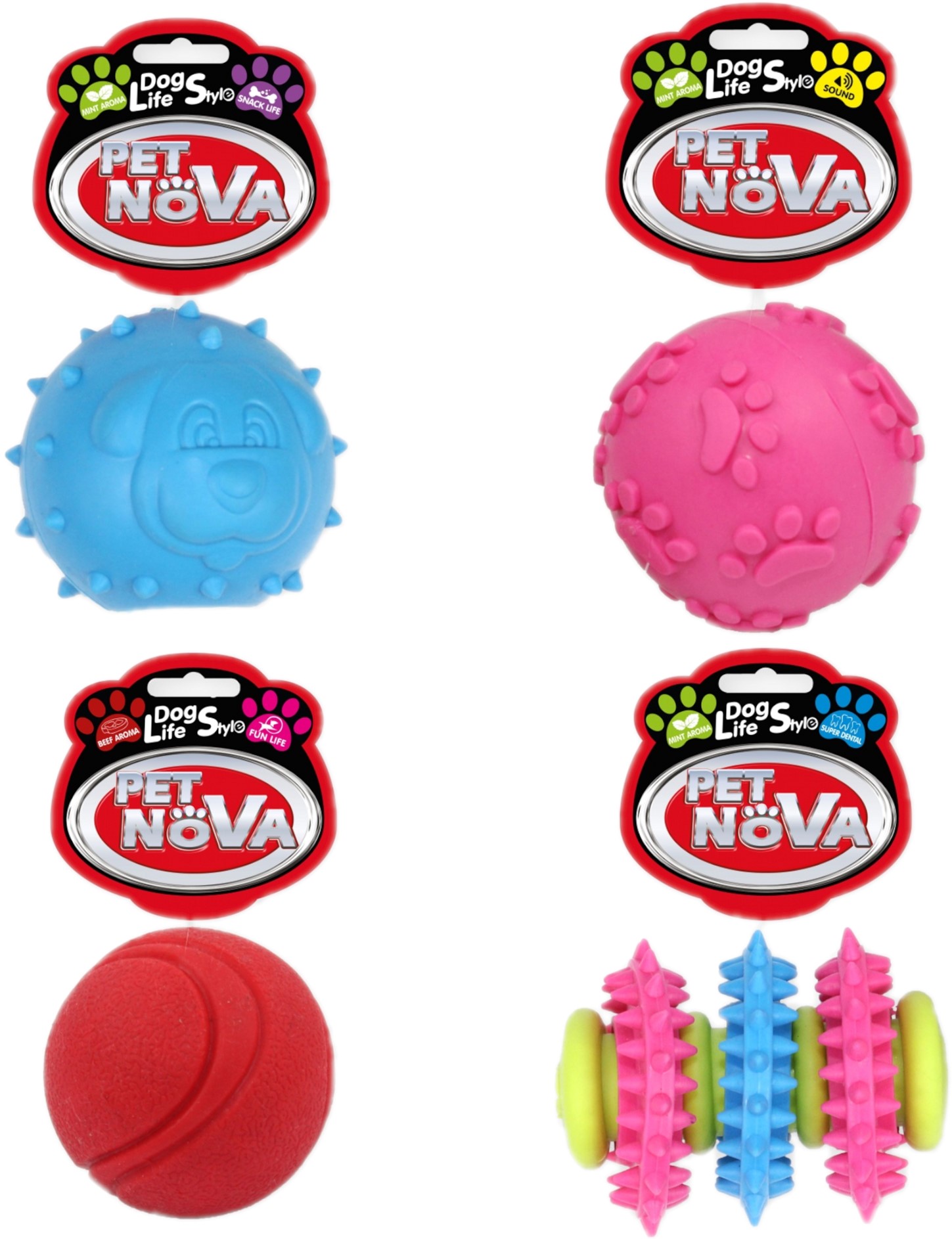 

Набор игрушек для собак Pet Nova Разноцветные мячики (TPR-COLORBALL)
