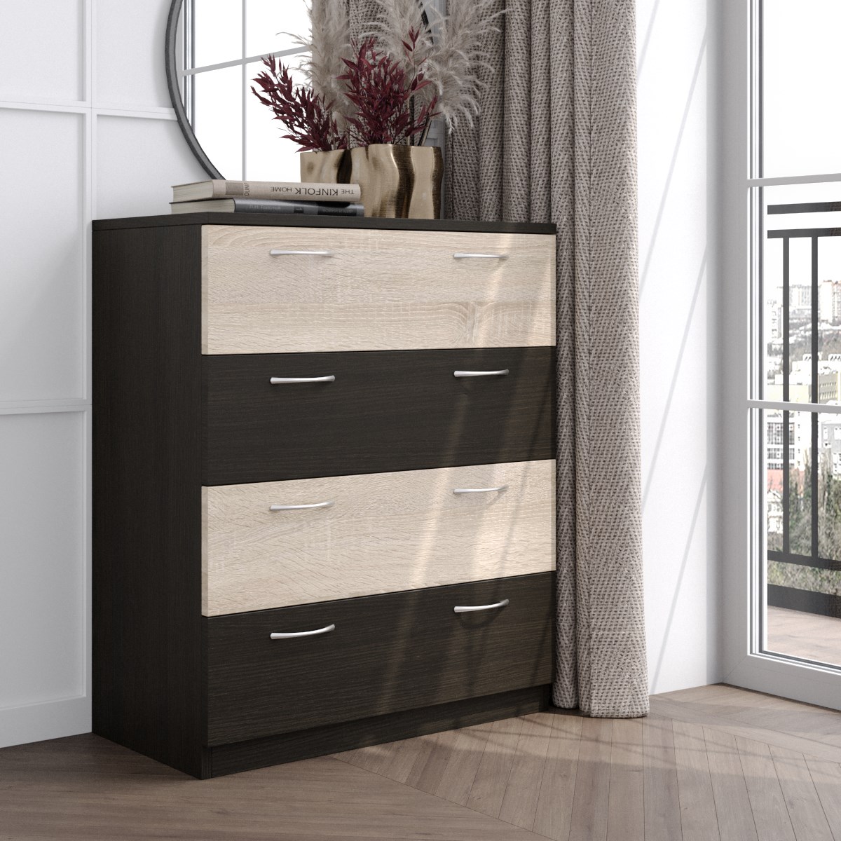 

Комод CИЧ 03К2 70x38x85 Венге\Дуб сонома