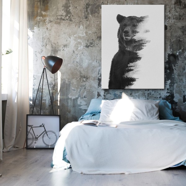 

Картина на холсте Животные Gray Bear 75х100 см.