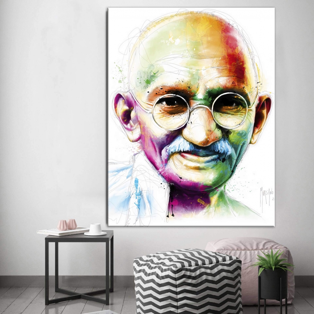 

Картина на холсте Личности Gandhi 90х120 см.