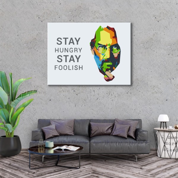 

Картина на холсте Личности Stay Hungry 90х120 см.