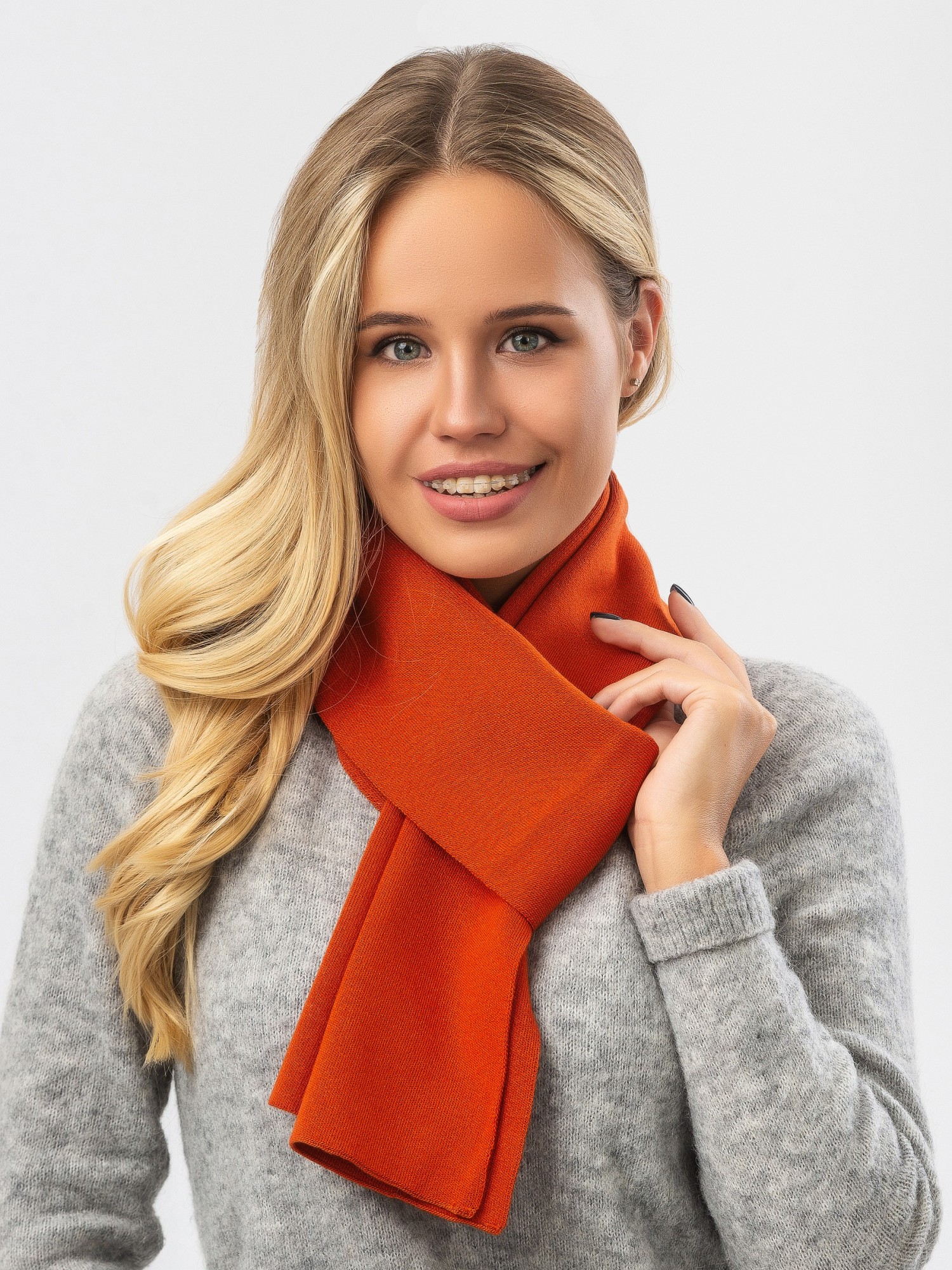 

Шарф унисекс W-Luxury 9260F-43 160х20см Терракотовый