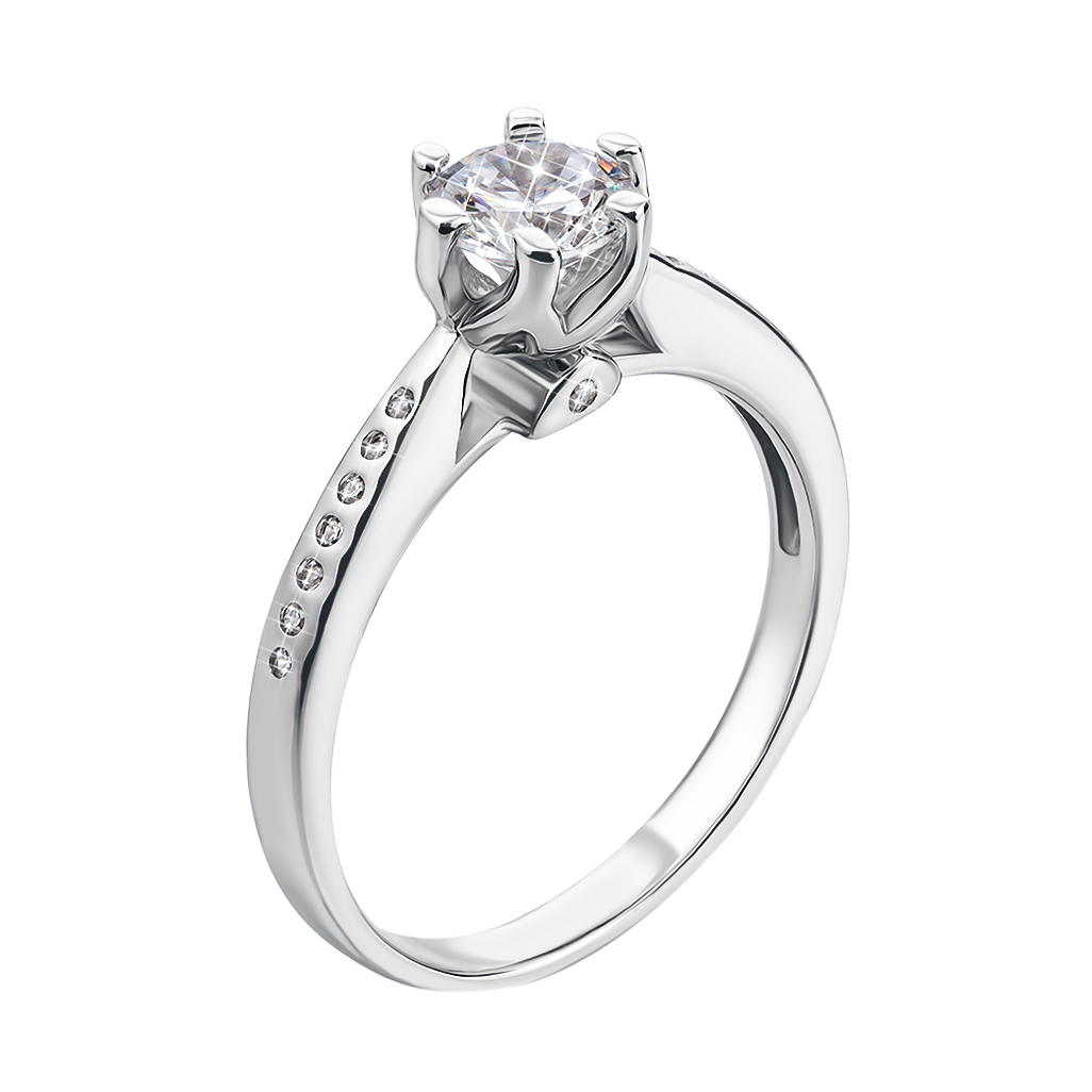 

Серебряное кольцо с фианитами 000133159 000133159 17 размера