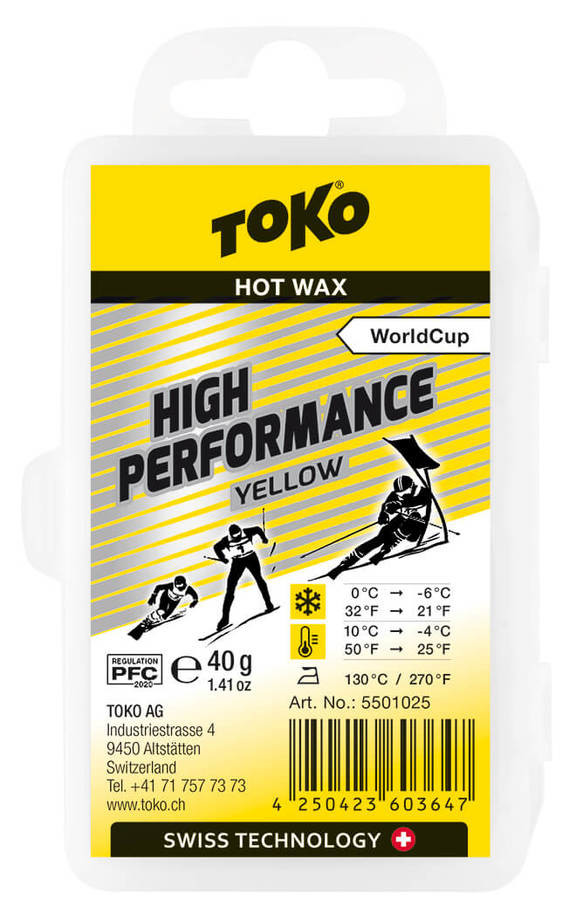 

Парафин с высоким содержанием фтору Toko, High Performance yellow 40 g