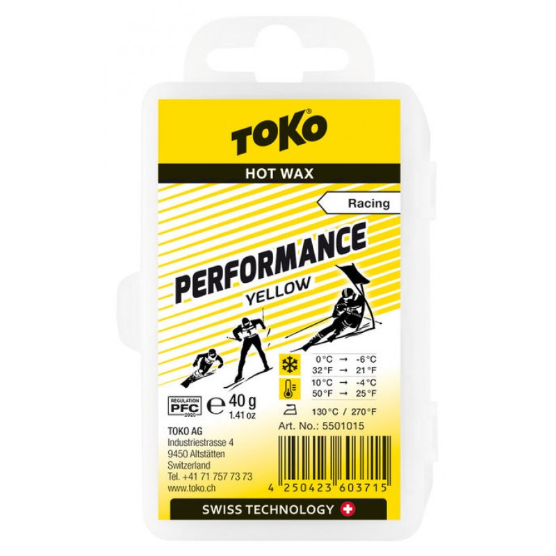 

Твердый воск для лыж и сноубордов Токо, Performance yellow 40g