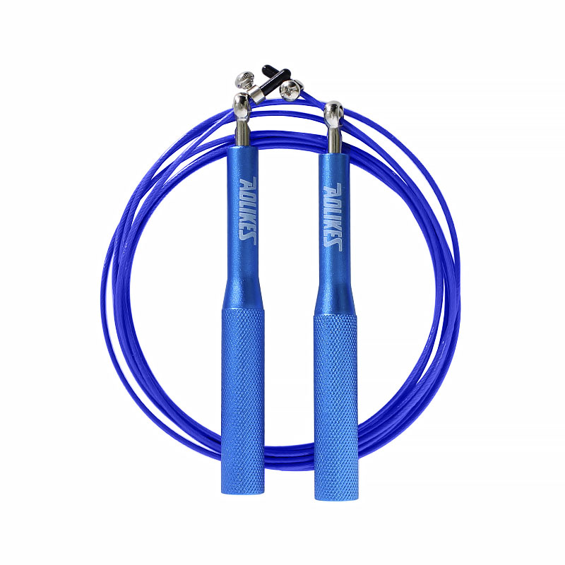 

Скакалка кроссфит AOLIKES TS-3203 Blue скоростная с подшипником и стальным тросом алюм. ручками
