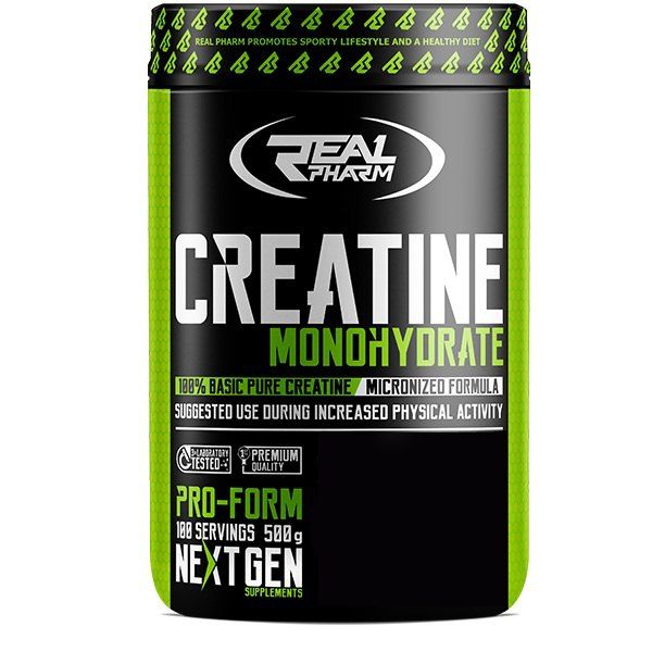 

Креатин моногидрат Real Pharm Creatine Monohydrate 500 грамм Ананас