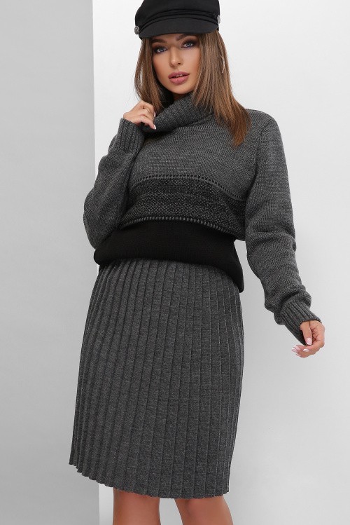 

Женский свитер 184 графит-черный, Женский свитер 184 графит-черный 44-50