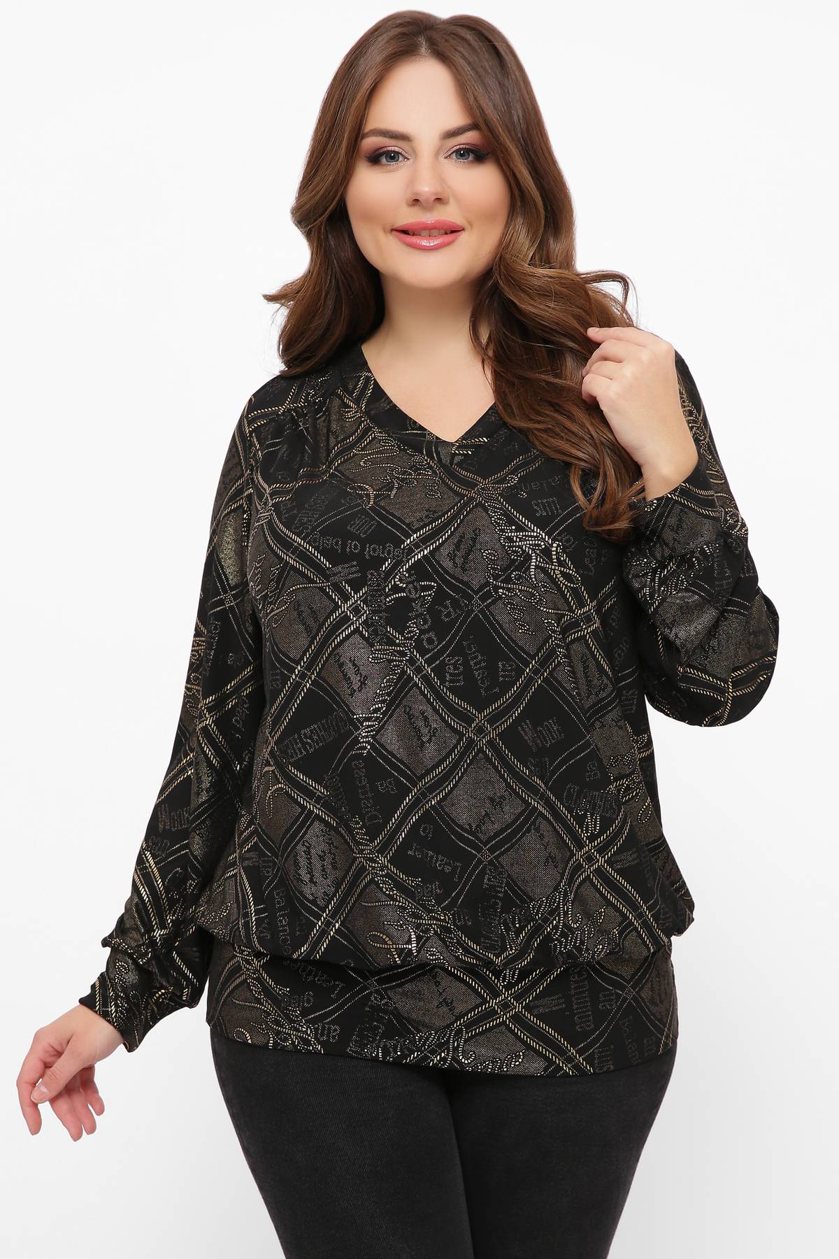 

Трикотажный блузон (ромбы) Tatiana ФОРТ коричневый, Трикотажный блузон (ромбы) Tatiana ФОРТ коричневый 56