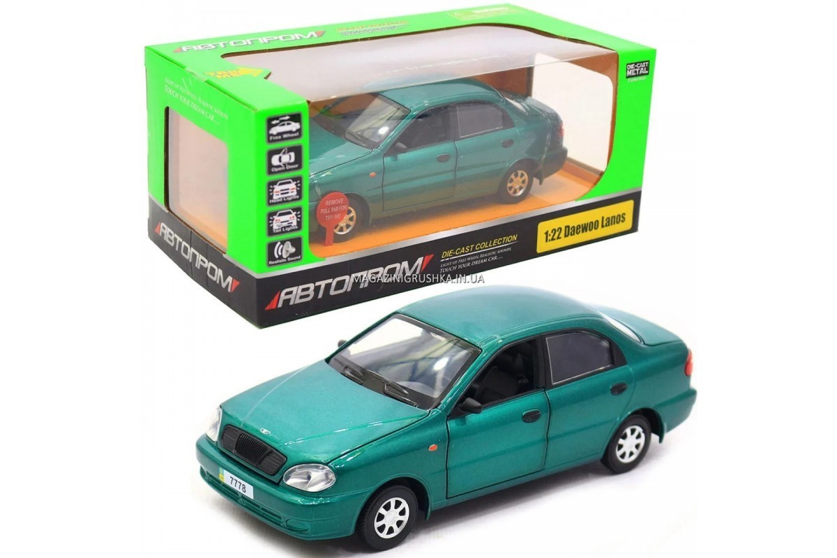 

Коллекционная металлическая машинка Дэу Ланос Автопром Daewoo Lanos 1:22 Серебро