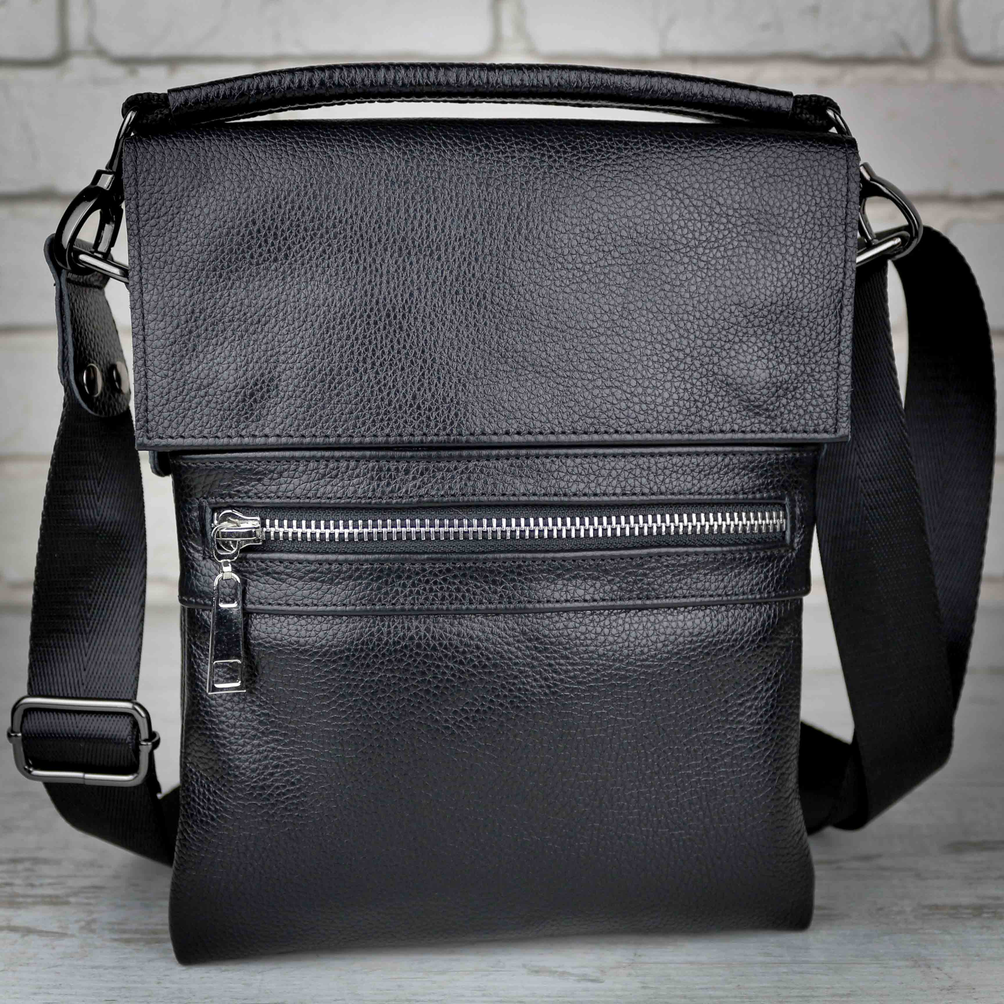 

Стильная мужская кожаная сумка Alvibag AV0196RFL-BLACK