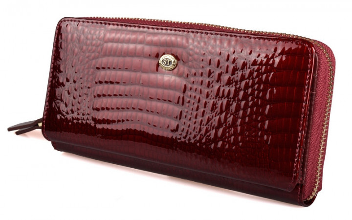 

Женский кожаный кошелек клатч на молнии с визитницей ST Leather 98265 Бордовый