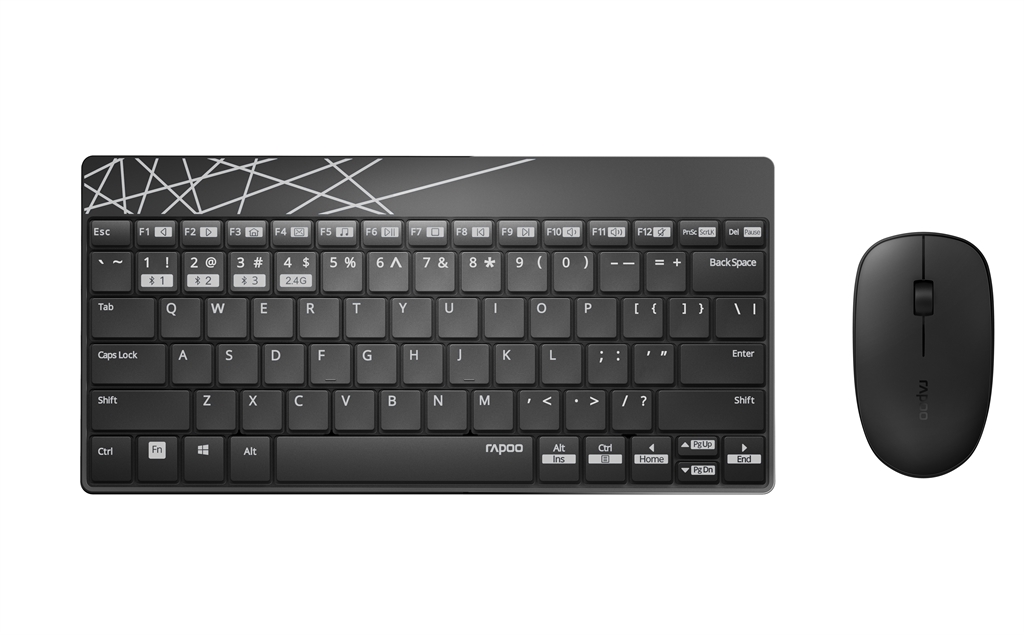 

Комплект клавиатура + мышь Rapoo 8000M Wireless Black