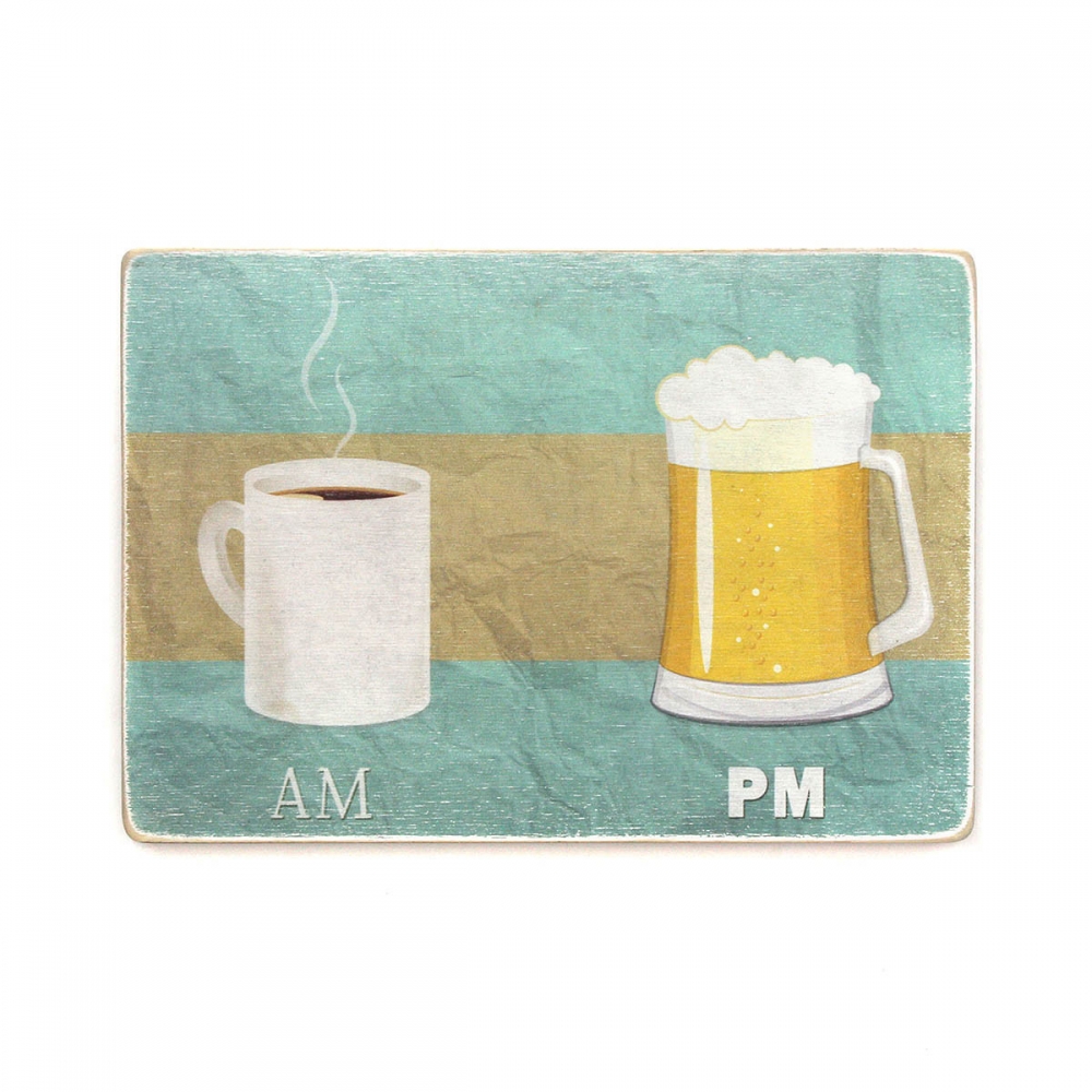 

Деревянный постер Юмор и цитаты Coffee - a.m. Beer - p.m. А1