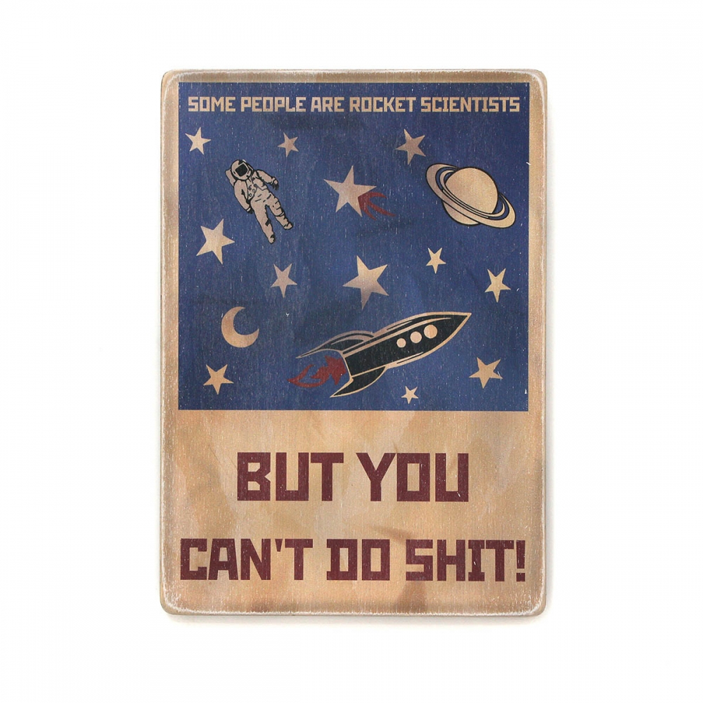 

Деревянный постер Юмор и цитаты Some people are rocket scientists, but you can't do shit А2