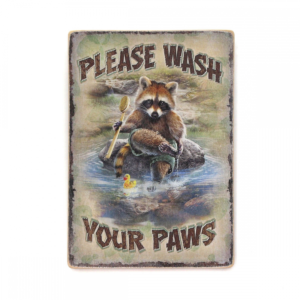 

Деревянный постер Юмор и цитаты Please wash your paws А2