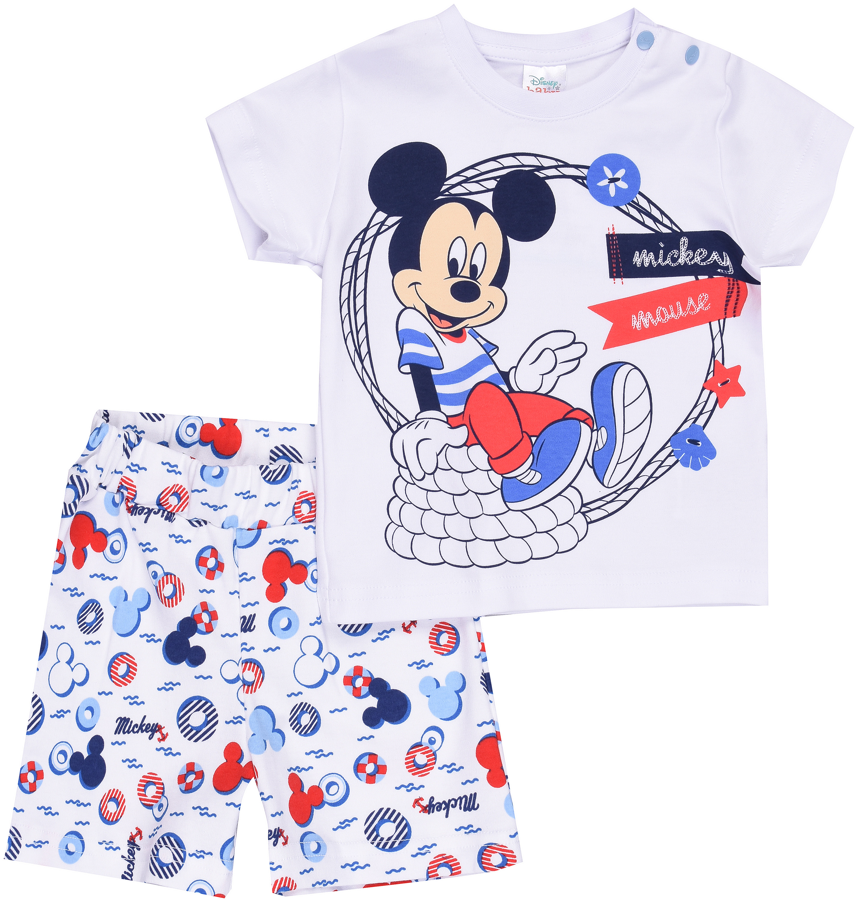 

Костюм (футболка + шорты) Disney Mickey Mouse MC15637 86 см Белый