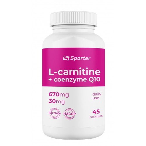 

Коензим Q10 Sporter L-Carnitne 670mg+CoQ10 30mg, 45 капс.