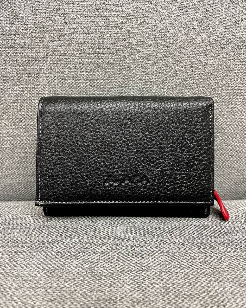 

Кошелёк женский кожаный 13 9 3 см. Magicbag Черный с красным