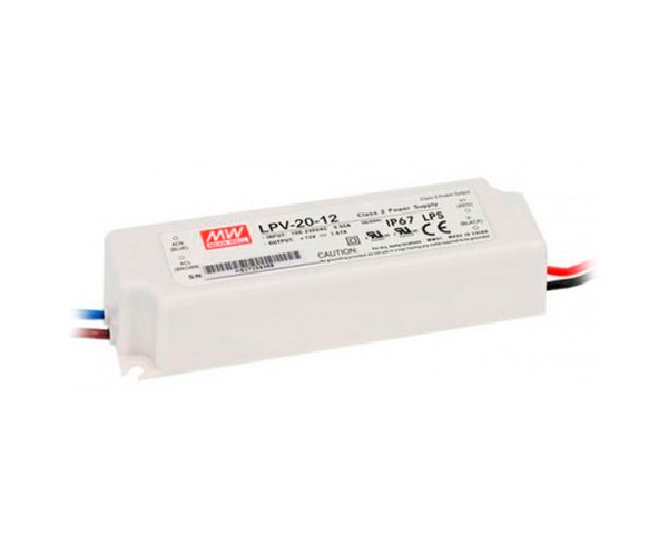 

Блок питания Mean Well LPV-20-24 для LED экранов 24 В 20 Вт