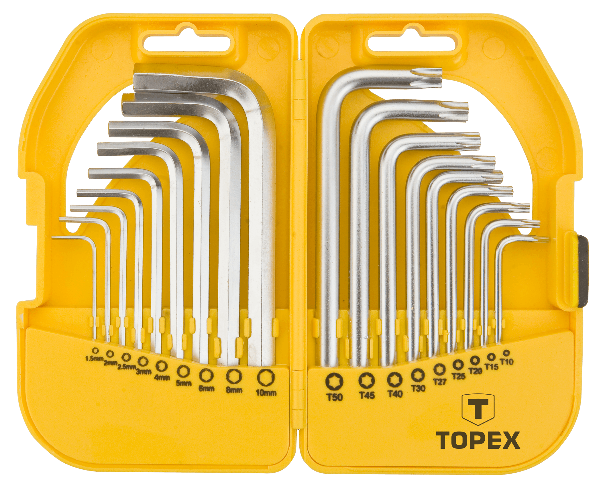 Ключи TOPEX шестигранные HEX и Torx, набор 18 шт. (35D952) – фото .