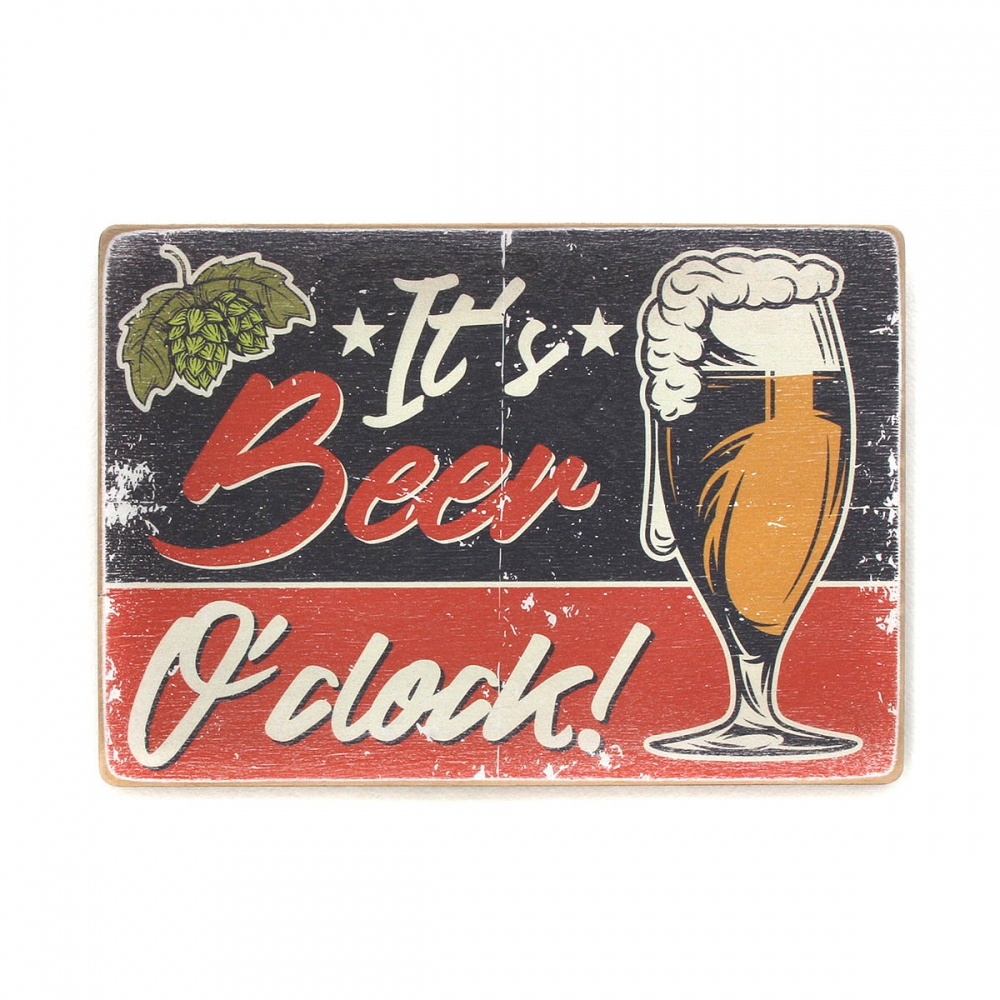 

Деревянный постер Алкоголь It's beer o'clock! Art А2